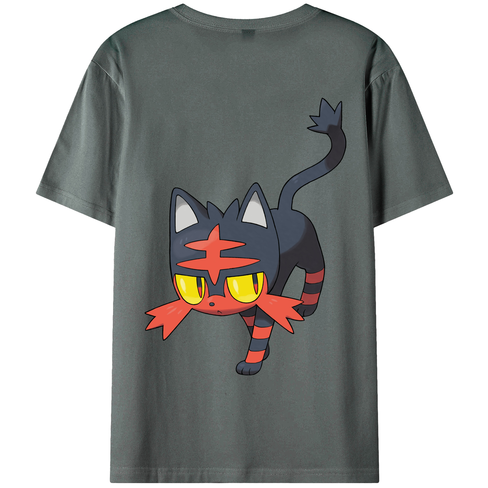（画像用） ポケットモンスター Pokémon 綿100％ メンズ半袖Tシャツ（バックプリント） 通気性